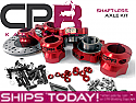 40mm Axle Kit Less Shaft 8mm Keyway Red