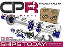Complete 40mm Axle Kit 8mm Keyway Blue PROJECT series with Weld-on Brackets 