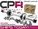 Complete 40mm Axle Kit 8mm Keyway Black PROJECT series with Weld-on Brackets