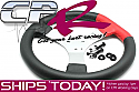 Steering Wheel Flat Top Stiched Red with Black Anodised Kit