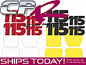 Number Pack 3 Digit - 6x Rear & 6x Side Black or Red AND Decal pack with Rear Bumper Decal White or Yellow