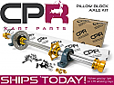 Complete 40mm Axle Kit 8mm Keyway Gold PROJECT series with Pillow Blocks