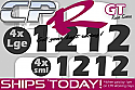Number Pack 2 Digit - 4x Rear & 4x Side Black Numbers AND Decal pack with Rear Bumper Decal White