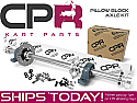 Complete 40mm Axle Kit 8mm Keyway Silver PROJECT series with Pillow Blocks (With Black Sprocket Hub instead of Silver Sprocket Hub - not pictured)
