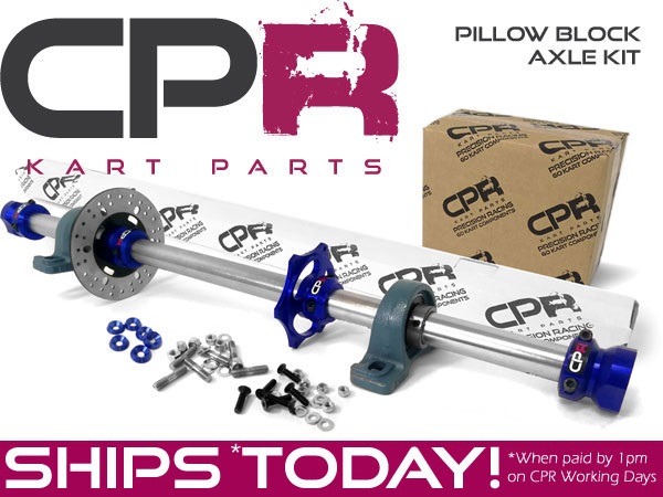 Complete 40mm Axle Kit 8mm Keyway Blue PROJECT series with Pillow Blocks