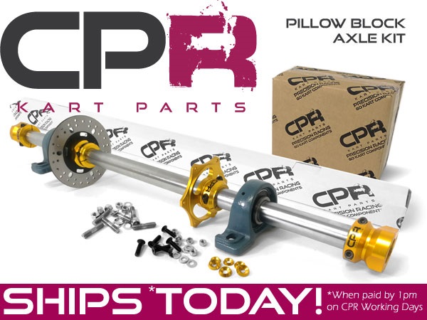 Complete 40mm Axle Kit 8mm Keyway Gold PROJECT series with Pillow Blocks