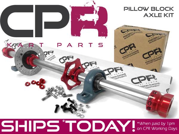 Complete 40mm Axle Kit 8mm Keyway Red PROJECT series with Pillow Blocks