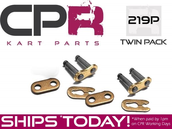 Go Kart Chain Master Link and Circlip 219P Joiner Link 219 Pitch BRAND NEW (TWIN PACK 2pcs)