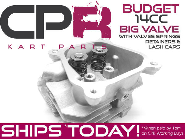 Budget BIG VALVE 14cc Cylinder Head Complete Kit (no posts or rockers) 27mm 25mm suit GX200 Clone including CPR engines 26lb Springs Valves Retainers Lash Caps