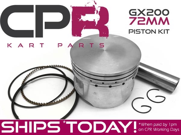Piston KIT 72mm Flat top CPR Performance suit GX200/160 or Predator or Clone (with 72mm oversize sleeved bore) and suits +20thou length / height conrod