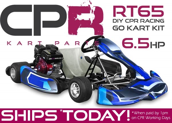 RT65 DIY Kit Complete Go Kart WITH 6.5hp ENGINE, Race brakes and full plastics set (Senior Size)