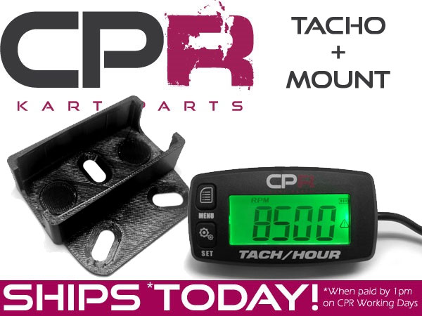 Tacho GT and Steering Wheel Mount CPR 2 or 4-Stroke with Max RPM Recall - Easy To Read Large Display, Backlight, Replaceable Battery, RPM Alert