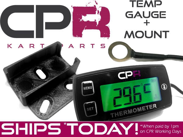 Cylinder Head Temperature Gauge GT and Steering Wheel Mount CPR 2 or 4-Stroke with Max Temp Recall - Easy To Read Large Display, Backlight, Replaceable Battery, Temp Alert (V2)