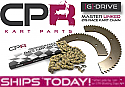 Go Kart CPR G-DRIVE GOLD Race Chain w/Link and SPLIT Sprocket BUNDLE 219 Pitch BRAND NEW (SUITS 4SS)