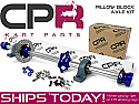 Complete 40mm Axle Kit 8mm Keyway Blue PROJECT series with Pillow Blocks