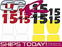 Number Pack 2 Digit - 4x Rear & 4x Side Black or Red AND Decal pack with Rear Bumper Decal White or Yellow